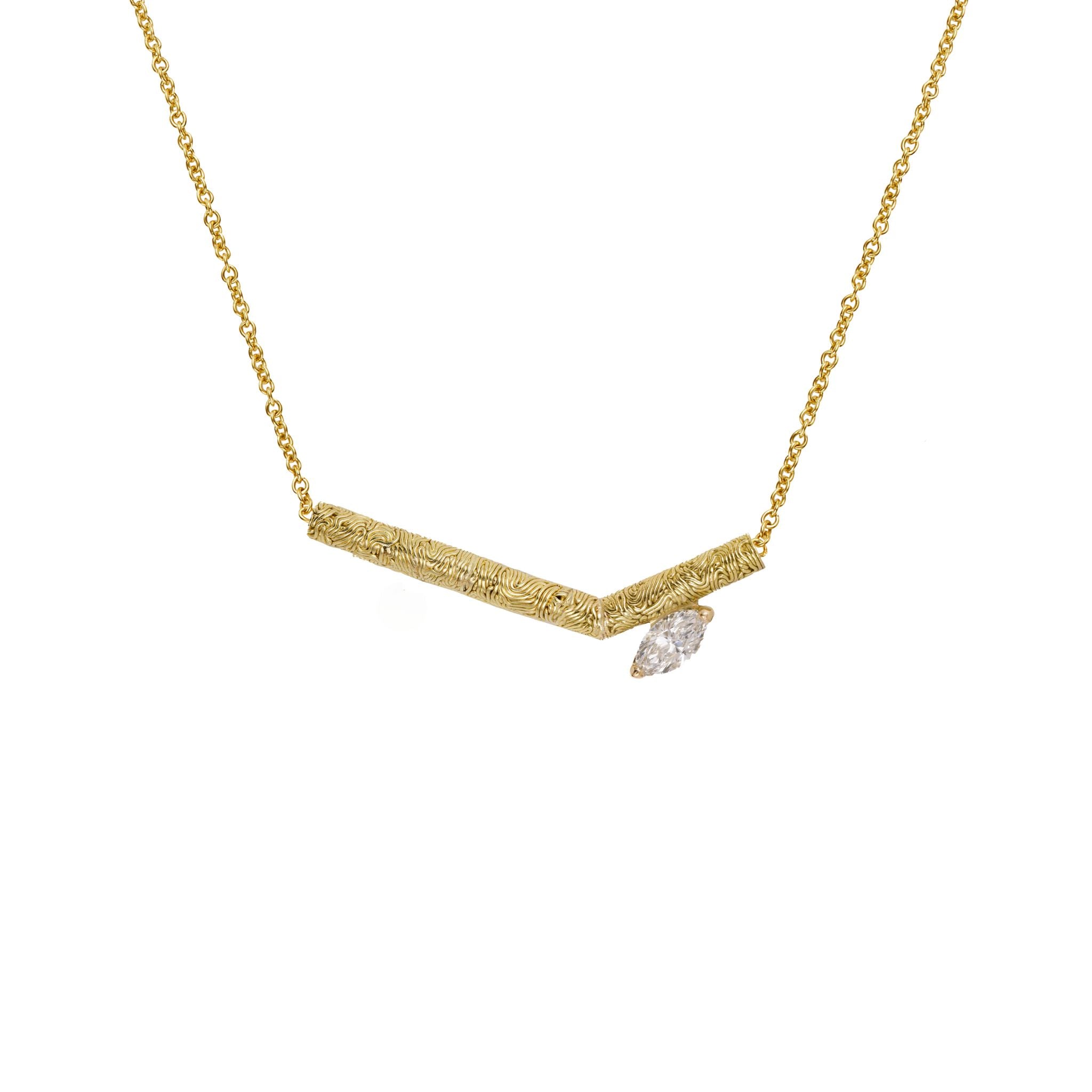 Uneven Diamond Necklace 16"-18"