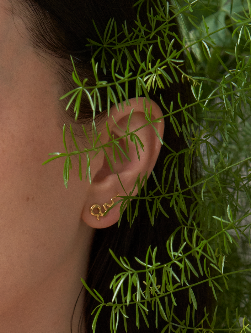 Road Map Stud Earrings Left Single