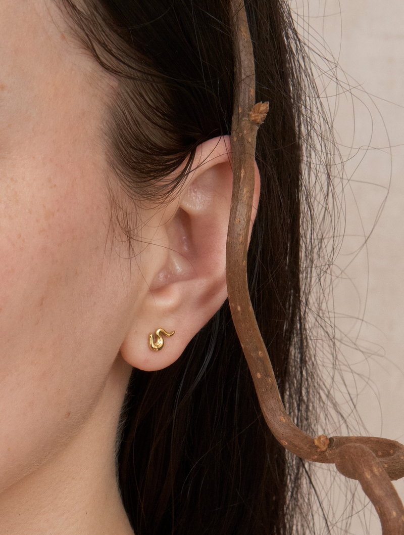 Life Line Stud Earring Left Single